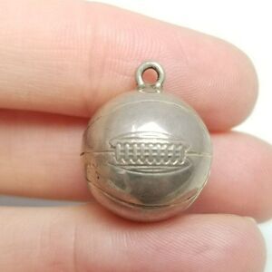 Vintage Sterling Silver Basketball Charm Pendant, Signed LGS, Champions Champs